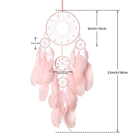 Dream Catcher With Fairy Lights Handmade Feathers Dreamcatcher Wall Hanging😊 - Picture 7 of 7